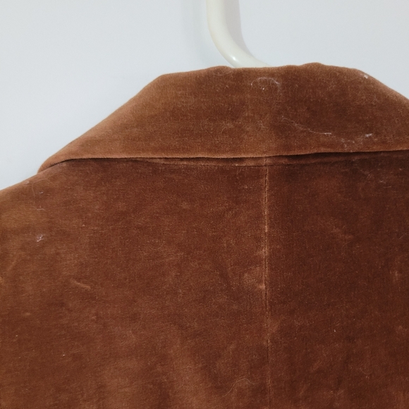 Vintage Silver Unicorn Burnt Orange/Brown Faux Suede Women’s Blazer Sz 13 Button - Picture 6 of 16